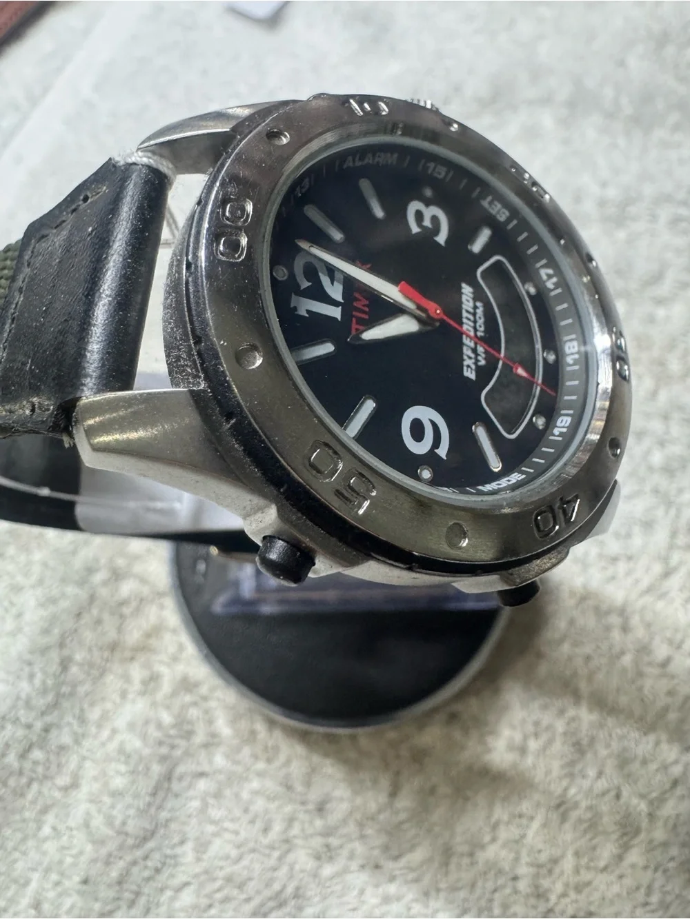 Timex Expedition Black Dial Men's Analog-Digital Watch with Red Seconds Hand